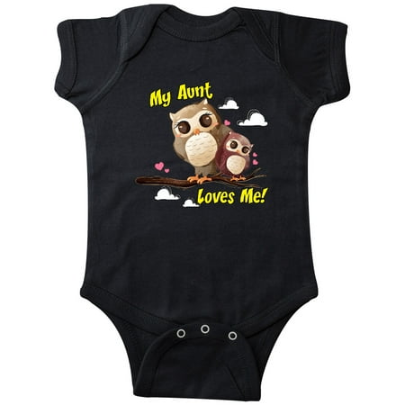 

Inktastic My Aunt Loves Me Owl Gift Baby Boy or Baby Girl Bodysuit