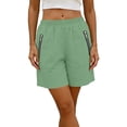 thumbnail image 4 of Hurxie Women's Hiking Cargo Shorts Quick Dry Lightweight Athletic Outdoor Shorts for Workout with Zipper Pockets Green,2XL, 4 of 7