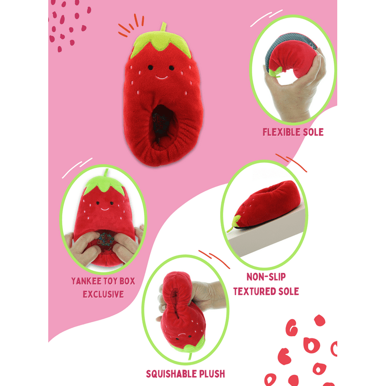 Strawberry Toddler Kids Ultra Soft Plush Mooshy Stuffed Novelty Slippers  YTBF05