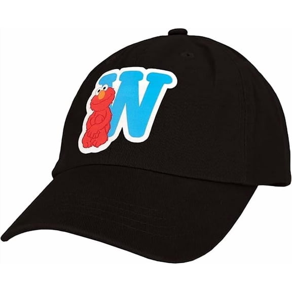 Sesame Street Elmo & Abby Kids Toddler Cap with Initial, Toddler Boys Hat, Youth Girl Baseball Cap, Cute Toddler Baseball Cap