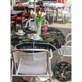 thumbnail image 5 of Outdoor Tablecloths with Umbrella Hole & Zipper, Black Flowers Round Tablecloth 54 Inch, Spring Floral Elegant Pastoral Vintage Waterproof Table Cloth, Patio/Pool/Picnic Table Covers, 5 of 8