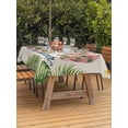 thumbnail image 3 of Outdoor Tablecloth with Umbrella Hole for Patio/Picnic/Party/Camping, Summer Slippers Waterproof Table Cloth Rectangle Table Cover Washable, Tropical Botanical Palm Leaves Rustic (60"x 120"), 3 of 8