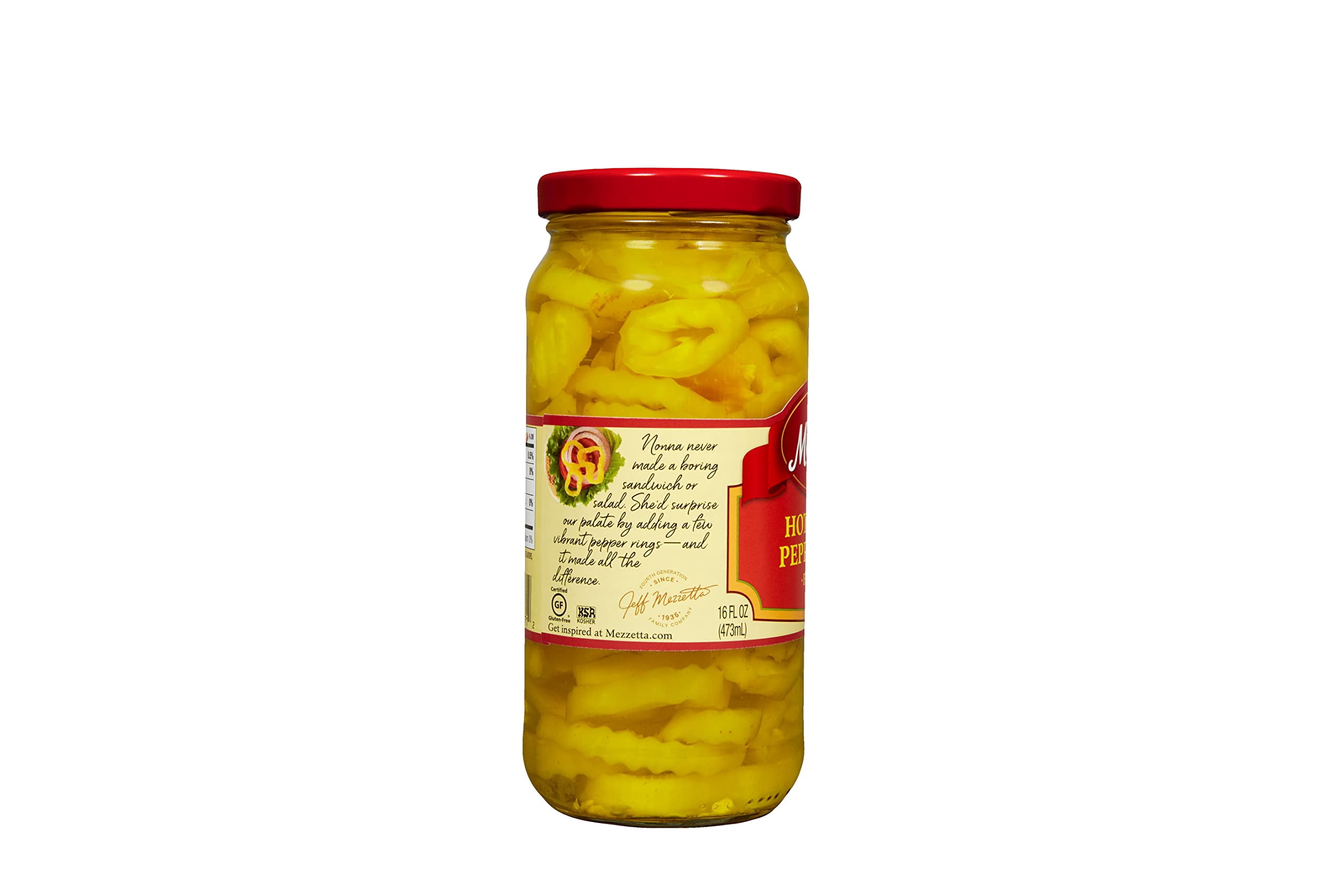 G L Mezzetta Pepper, Banana, Hot, Wax, Sld, 16-Ounce (Pack of 6)