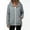 Gray christmas women raincoat a1, variant on Women Winter Hooded Zipper Raincoat Warm Casual Solid Windbreaker Outdoor Jacket Fall Long Sleeve Trench Coat With Pockets, Black L