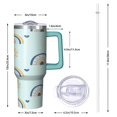 thumbnail image 3 of Cute Rainbow Tumbler with Handle Straw Lid Colorful Cartoon Stainless Steel Insulated Travel Mug Coffee Cup Gift for Men Women, 3 of 5