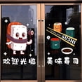 thumbnail image 5 of Pegatinas decorativas para publicidad de ventanas de restaurantes japoneses con bolas de arroz de sushi, pegatinas para puertas de vidrio de restaurantes de mariscos, sashimi de salmón, 5 of 5