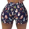 thumbnail image 2 of Rocae Christmas Critters Delight for Women's Quick-Dry Running Shorts,Ladies Active Athletic Apparel Yoga Workout Gym Running Volleyball Spandex Shorts-Large, 2 of 8