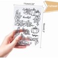 thumbnail image 2 of Pumpkin Corner Clear Stamp Autumn Fall Leaves Silicone Clear Stamp Thanksgiving Christmas Background Cover Rubber Stamps for Scrapbook Journal Christmas Card Making 4.3x6.3x0.1 Inch Mixed Color, 2 of 8