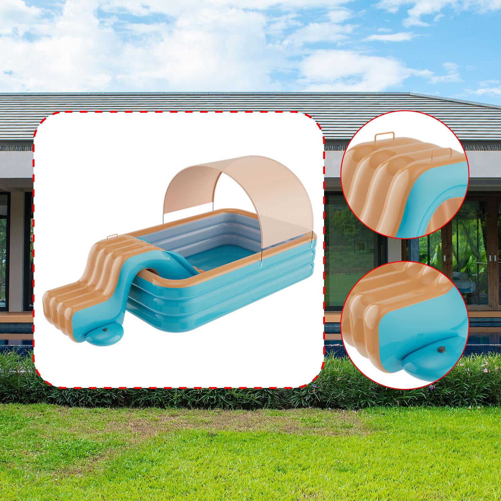 oshhni Inflatable Pool Slide Inflatable Play Center for Yard Summer Parties Balcony Green and Orange