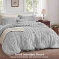 thumbnail image 4 of U by Bedsure Queen Tufted Boho Comforter Set, 3 Pieces Farmhouse Shabby Chic Embroidery Bedding Set, Soft Jacquard Gray Comforter for All Seasons, Oyster Mushroom, 4 of 10