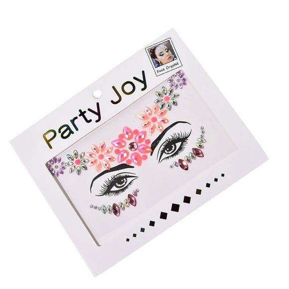 Soidarity Joyas para la frente de ojos, pegatinas autoadhesivas de diamantes de imitación, maquillaje facial ostentoso, decoraciones DIY para mujeres, Tratamientos faciales tipo 7 Soidarity CE013627-07B