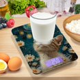 thumbnail image 7 of Cat Daisies Starry Sky Food Scale Digital Kitchen Scale Waterproof Tempered Glass Tare Function 11 lb for Baking Cooking Meal Prep, 7 of 7
