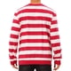 thumbnail image 3 of SUDADERAS PARA HOMBRES INSPIRE CHIC Cuello Redondo de Rayas de Contraste de Manga Larga Ajuste Regular Suéter S Rojo Blanco, 3 of 6