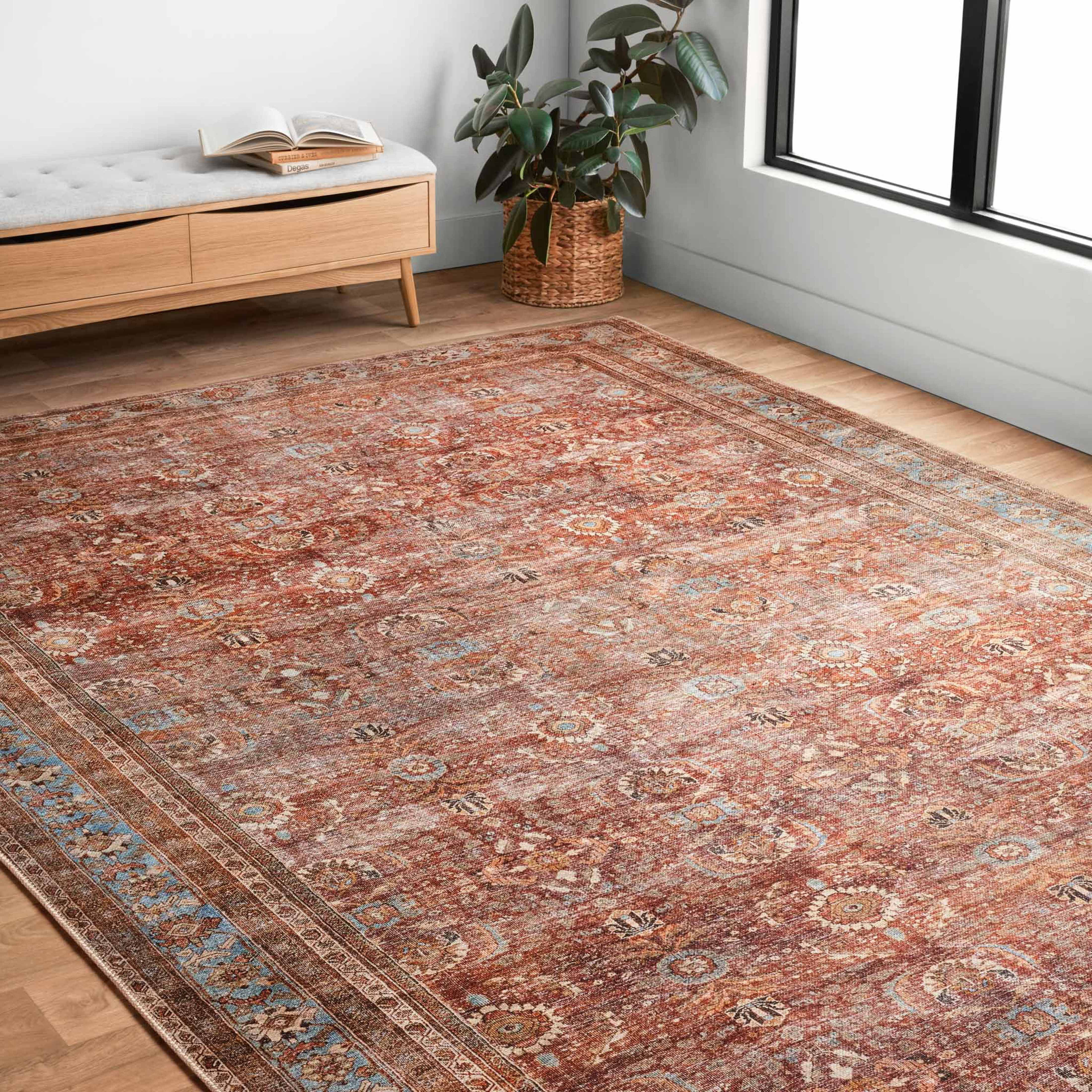 Echo Loom Anabella Brick / Blue 8'-6" x 11'-6" Area Rug