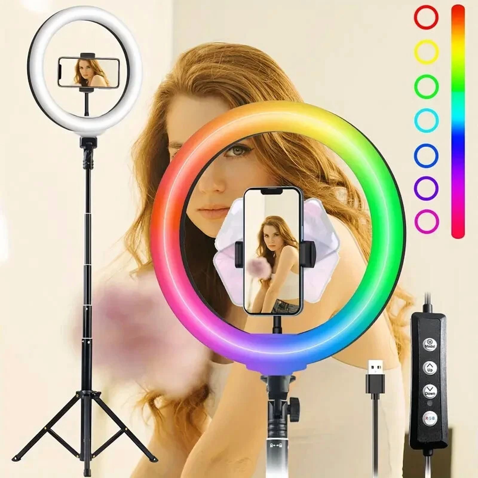 PRIME- Zomei~ 10In Led Ring Light Tri Pod, Adjustable Stand & Lights, New(Opened Bx)
