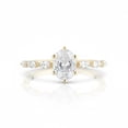 thumbnail image 3 of Jewelerix Women’s Oval Cut Anniversary Ring Marquise Moissanite Side Stone Engagement Ring 14K Yellow Gold Vermeil Solitaire Wedding Ring, 3 of 5