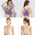 thumbnail image 6 of Stibadium Women's Front Closure Sport Bra Removable Pads Wirefree Racerback Workout Yoga Bras with Zipper, 6 of 6