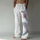 thumbnail image 1 of Pantalones largos de verano para hombre, de algodón y pierna ancha, deportivos con cordones estampados, informales, 1 of 6