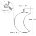 thumbnail image 2 of Uxcell Moon Shape Hollow Resin Pendants Frames for DIY Crafts Silver Tone 20 Pack, 2 of 5