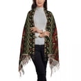 thumbnail image 4 of Geometric Ornament Ceramics Wallpaper Textile Web Cards Women's Pashmina Shawl Wraps Fringe Scarf Long Large Scarf, 4 of 7