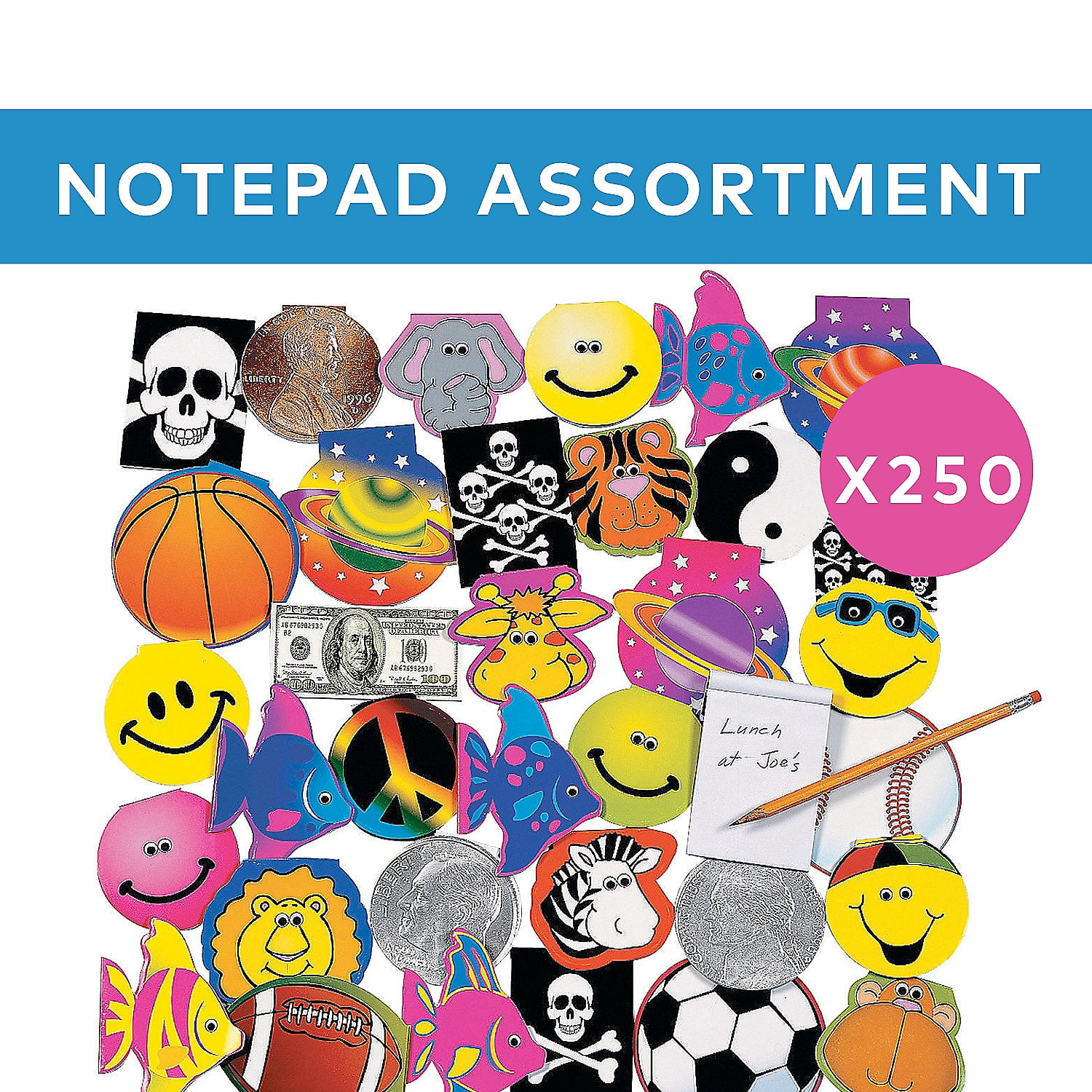 Mega Notepad Assortment (250Pc) - Party Favors - 250 Pieces