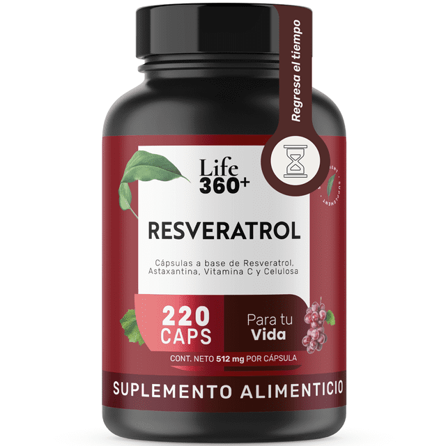 Suplemento alimenticio LIFE 360+ Res-V Resveratrol 220 Cápsulas