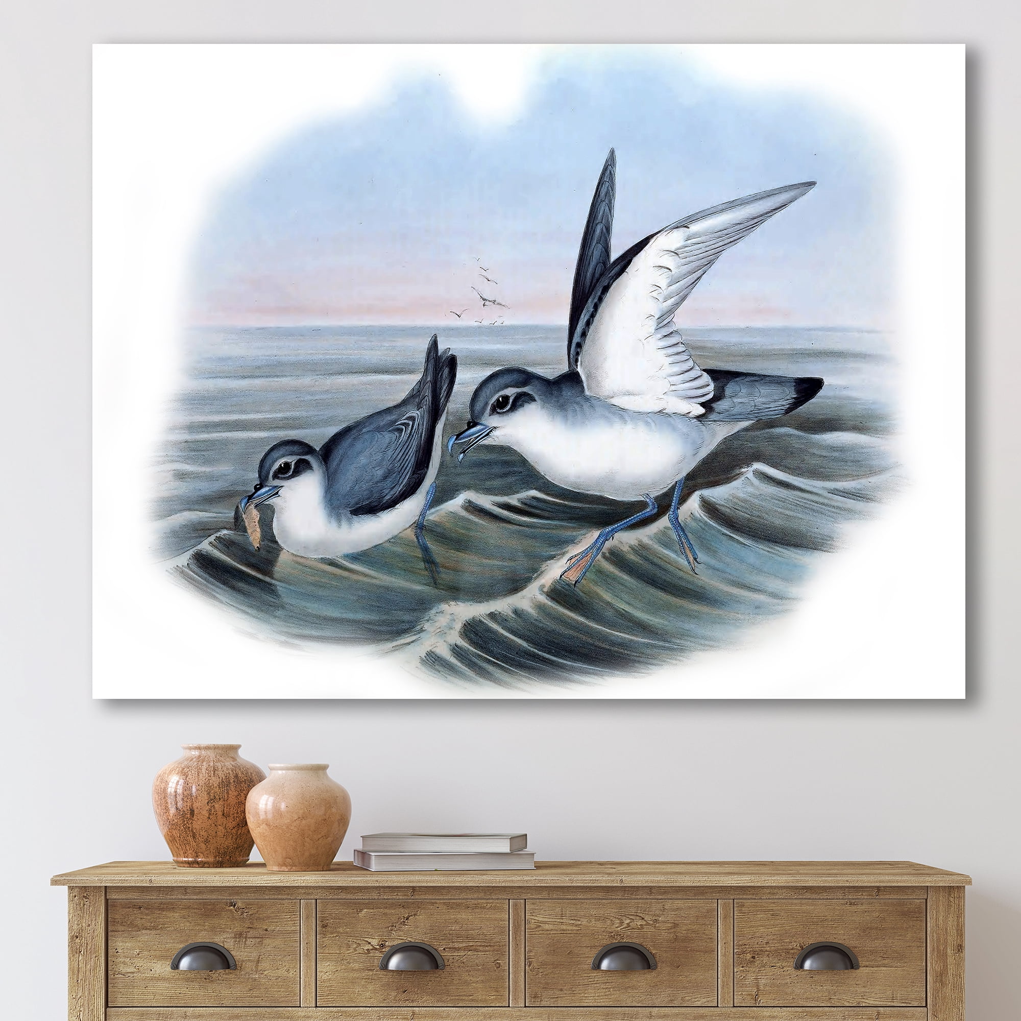 Designart ' Ancient Bird Life X ' Traditional Canvas Wall Art Print