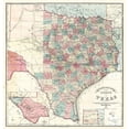 thumbnail image 3 of Pressler 12x12 Black Modern Framed Museum Art Print Titled - Travellers Map Texas - Pressler 1867, 3 of 5