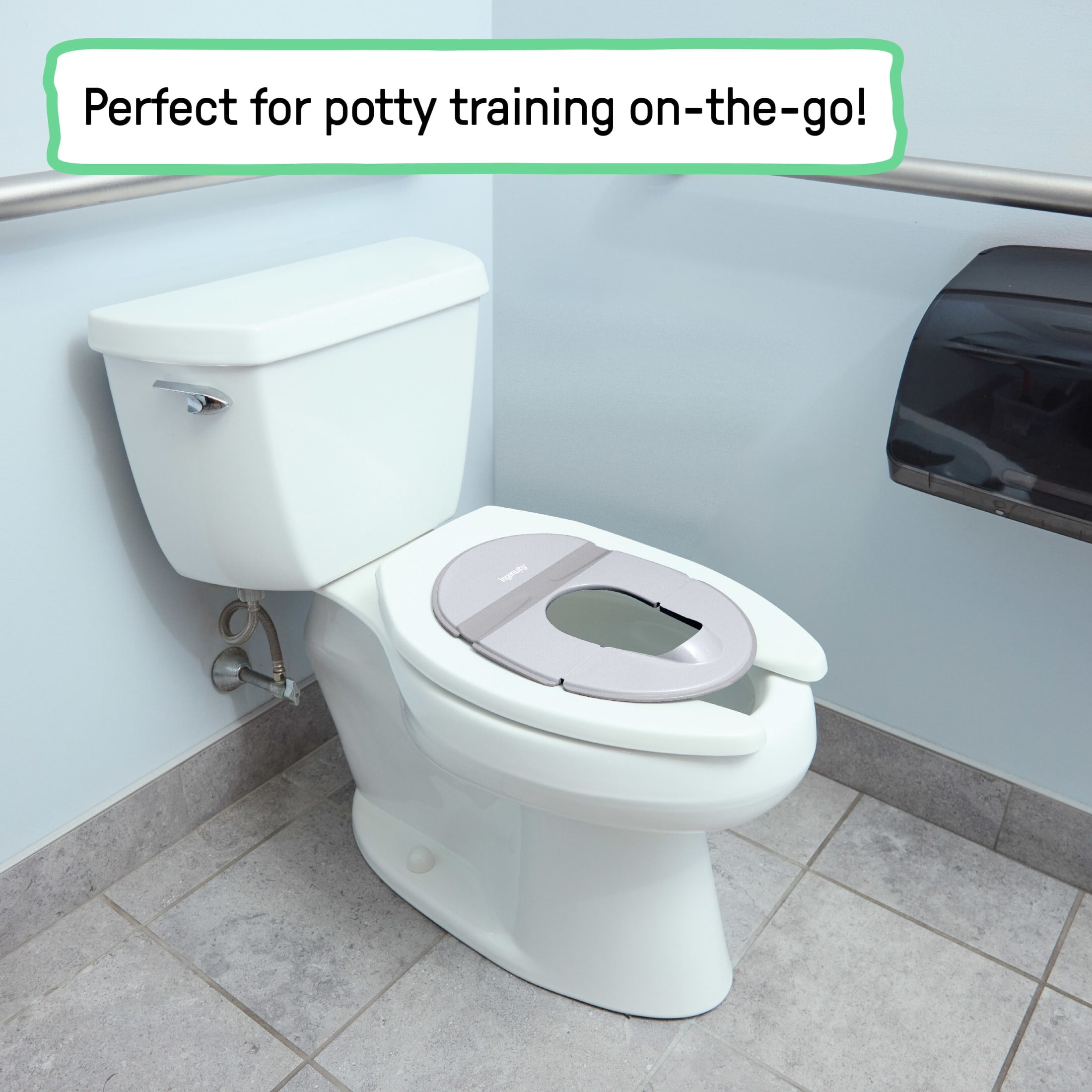 Ingenuity Foldaway Travel Baby Potty Seat, Fits Standard Toilets, Water-resistant Travel Bag Included, 18M+