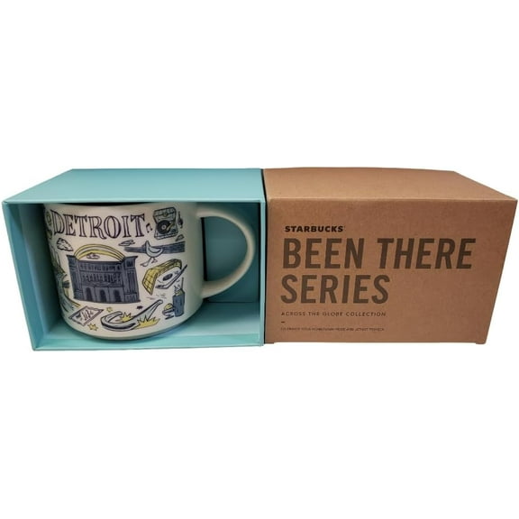 Starbucks Detroit Been There Series Ceramic Coffee Mug 14 oz with Box