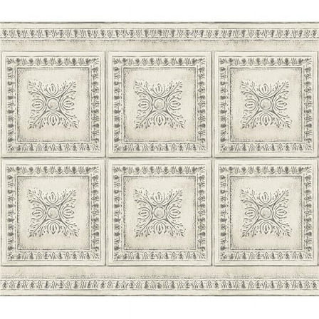 Muebles Para El Hogar 18" x 9' Cream Vintage Tin Peel & Stick Tiles for Kitchen