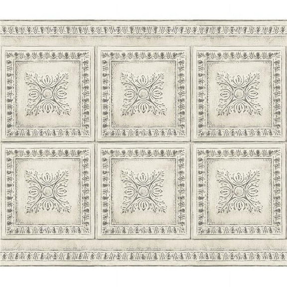 Muebles Para El Hogar 18" x 9' Cream Vintage Tin Peel & Stick Tiles for Kitchen