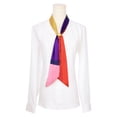 thumbnail image 2 of INSPIRE CHIC Women's Striped Printed Skinny Long Scarves Satin Silky Neck Scarf Neckerchief Ribbon Hair Band 140x8cm/55.1x3.1" Style-12, 2 of 6