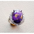 thumbnail image 5 of Natural Purple Copper Turquoise Ring, Turquoise Ring, December Birthstone, CZ Ring, 925 Sterling Silver, Womens Ring, Christmas, Thanksgiven, Handmade, Statement Jewelry, Natural Turquoise Ring, 5 of 6