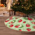 thumbnail image 4 of Salouo Strawberry Floral Christmas Tree Skirt 36" Farmhouse Christmas Decorations Snowman Xmas Tree Skirt Tree Mat for Holiday Party Decor, 4 of 8