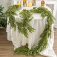 thumbnail image 2 of 9Ft Christmas Norfolk Pine Garland Dense Pine Real Touch Artificial Pine Cypress Ornament for Holiday Fireplace Table Home Decor, 2 of 5