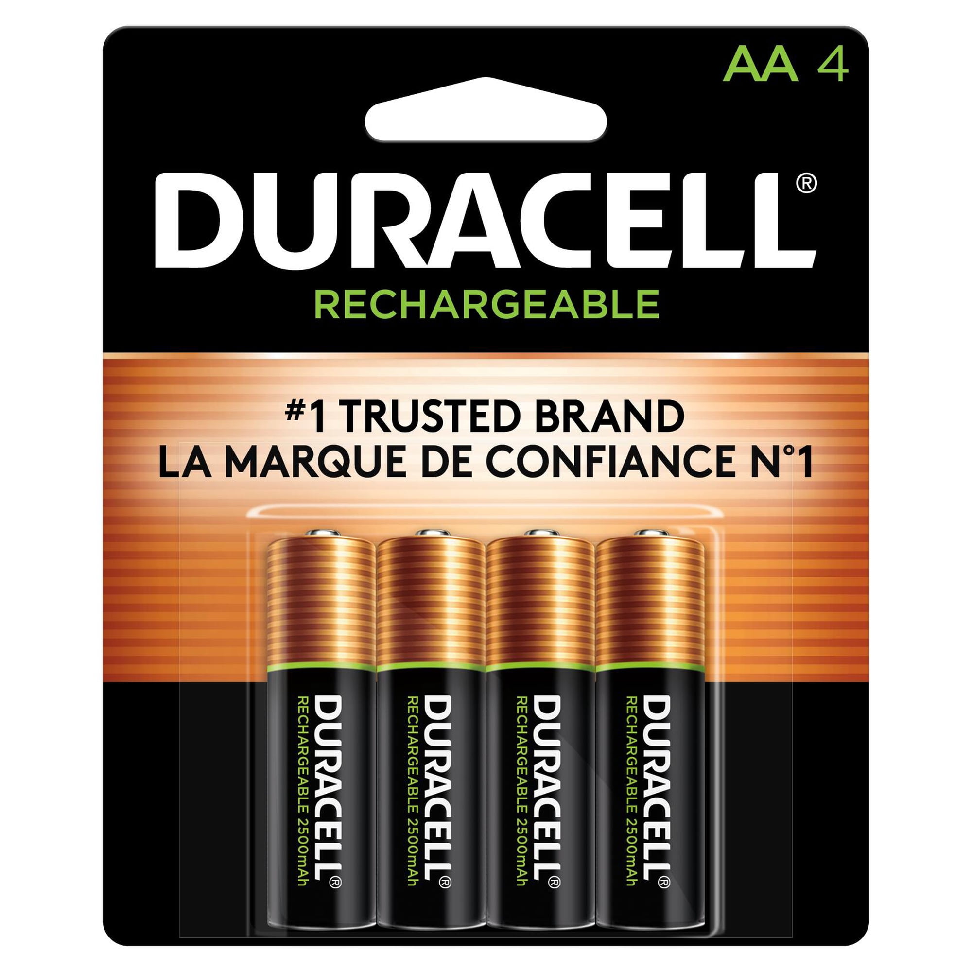 Duracell DX1500B4N Rechargeable Staycharged Nimh Batteries, Aa, 4/Pack