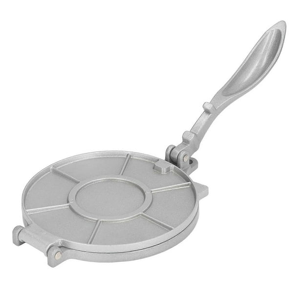 7.7 Inch Tortilla Press Silver Rustproof Aluminum Alloy Heavy Duty Quesadilla Maker for Home Pasta Shops