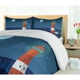 thumbnail image 5 of Ambesonne Night Ocean Duvet Cover Set, Lighthouse at Night, 2-Calking, Night Blue Multicolor, 5 of 7