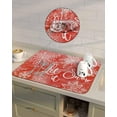 thumbnail image 4 of Red Christmas Dish Drying Mat for Kitchen Counter, Absorbent Quick Dry Coffee Bar Mat Pad Thin Diatomaceous Sink Mat, Xmas Snowflake Watercolor Non Slip Dish Drainer Mat 16x24, 4 of 6