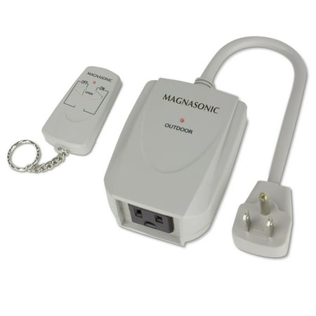 Magnasonic WRC101 Wireless Remote Control Home Automation Power Outlet Outdoor On/Off Switch with 100 Feet
