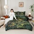 thumbnail image 4 of Castle Fairy 3-Piece Queen Size Comforter Set - Magical Garden Mushroom Floral Print, 4 of 8