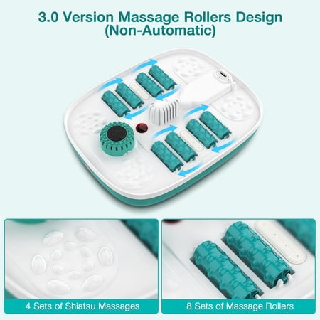 Collapsible Foot Spa with Heat, Bubble, Red Light, and Temperature Control for Relaxation