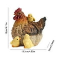 thumbnail image 3 of Home Decor Resin Hen Statue Realistic Chicken Statue Suitable Garden Outdoor Decoration Desktop Ornament Practical 4.7" X 4.5" X 3.9", 3 of 6