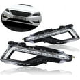 thumbnail image 4 of For 2015 2016 2017 Hyundai Sonata 9th Fog Lights+Cover w/LED DRL Left+Right Side 1 Pair Black and Chrome Housing Clear Lens(Not for Sport & Hyird Model), 4 of 9