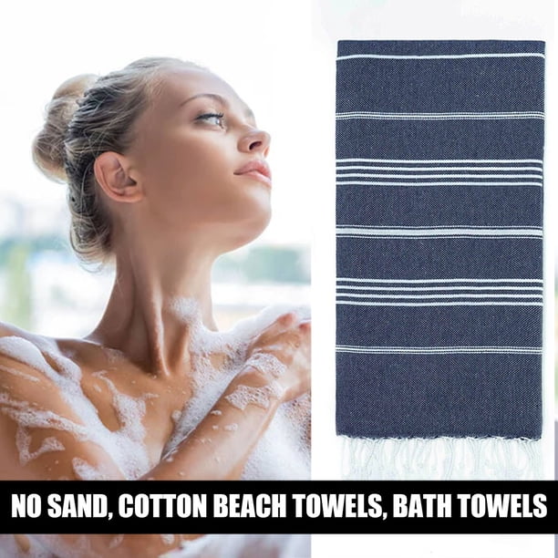 WET IF Beach Towel - 100% Cotton 38x71 Inch Quick Dry Bath Towel, Prewashed & Sand Free, Lightweight For Travel