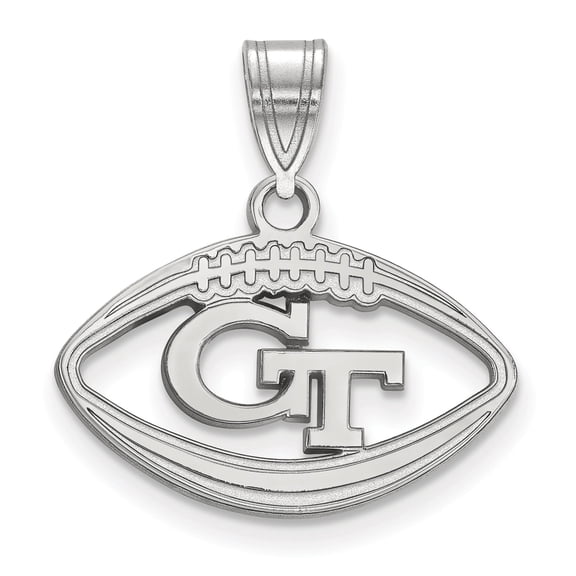 Women's Georgia Tech Yellow Jackets Sterling Silver Logo Football Pendant