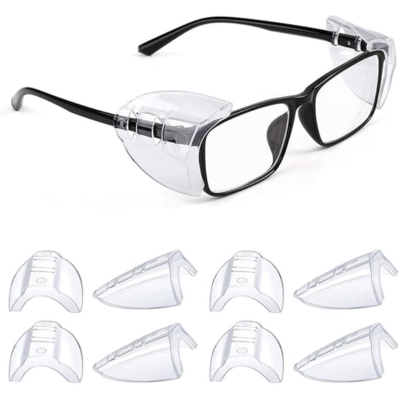 Safety Glasses Side Shields for Prescription Glasses,Slip on Clear Eye Glasses,Fits Small to Large Eyeglasses