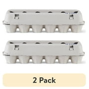 (2 pack) Vibrant Life Egg Cartons, Natural Pulp Paper Material, Holds 12 Eggs