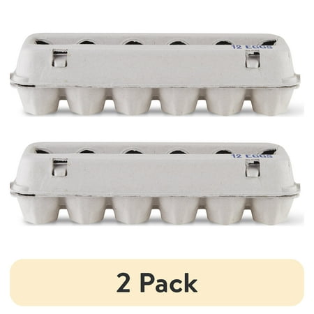 (2 pack) Vibrant Life Egg Cartons, Natural Pulp Paper Material, Holds 12 Eggs
